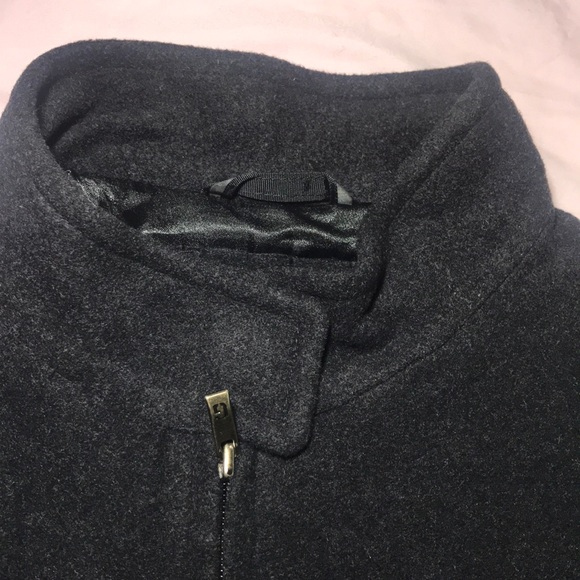 NWT Guess Large Charcoal Zipup Wool/Nylon Coat - Picture 6 of 15